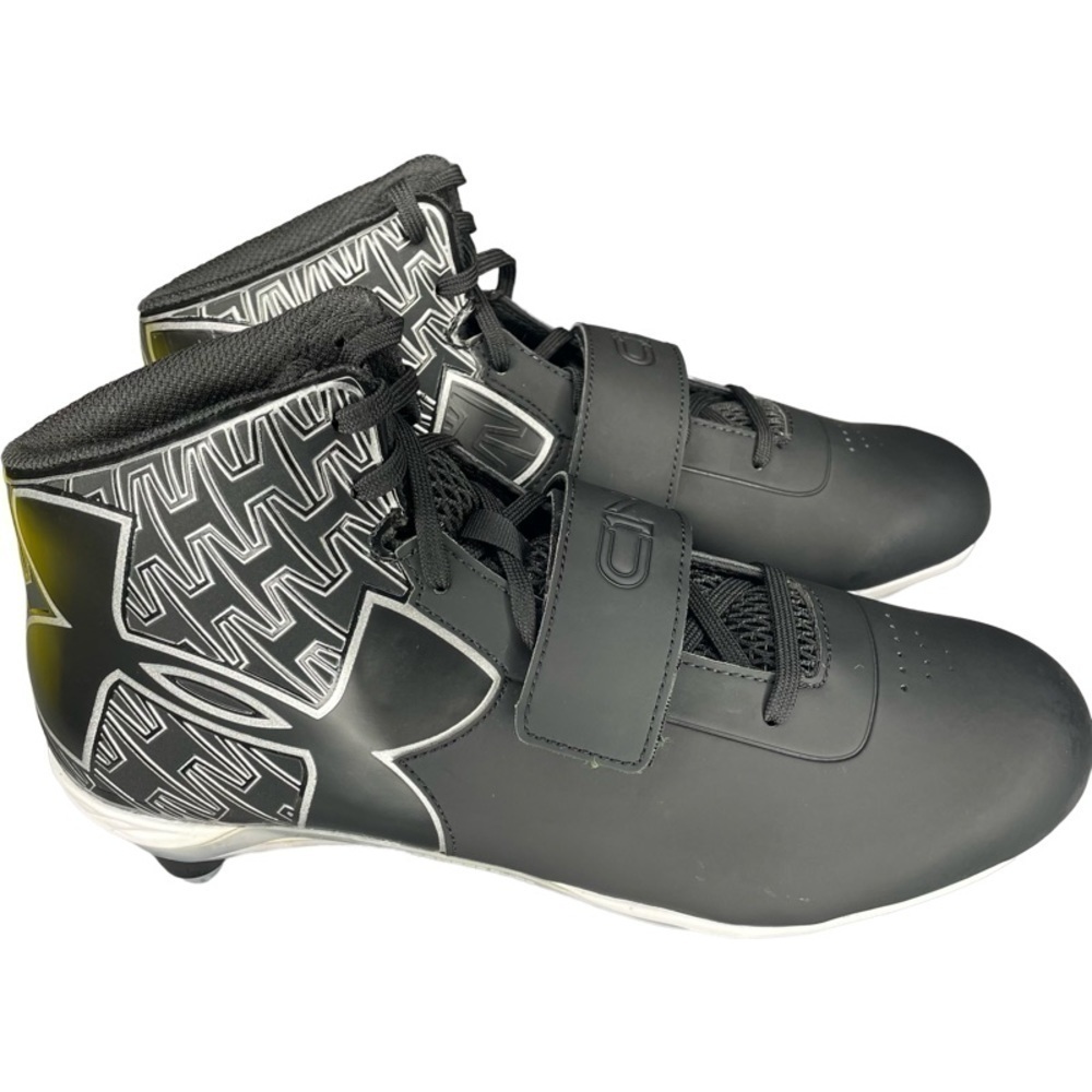 𝅺Under Armour Men's UA C1N Mid Football Cleat 1264317-001 Black SZ 12 - Picture 5 of 11